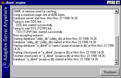 Figure 3: DBINIT in Action