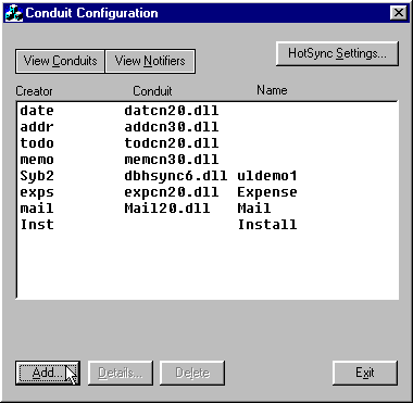 Conduit Configuration - Add New Entry