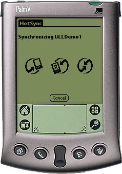 HotSync Running on the Palm V