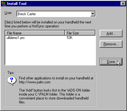 Palm Install Tool