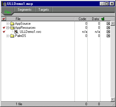 ULLDemo1.mcp with only ULLDemo1.rsrc