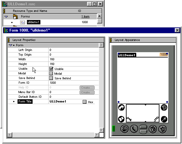 New Constructor Form ULLDemo1 in ULLDemo1.rsrc