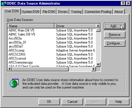 ODBC Data Source Administrator