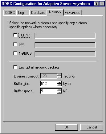 ODBC Configuration - Network Tab