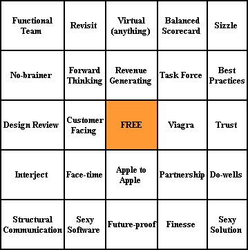 Bingo Card from buzzword-bingo.com